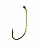 Eagle Claw 181F-8 Baitholder Down Eye 2 Slices Offset Fishing Hook, 50 Piece (Bronze)