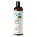 Sky Organics Organic Sweet Almond Oil, Soft and Soothe Body Oil for Skin Soothing, Moisture and Softness, Suitable for Rough, Dry & Sensitive Skin, 100% Pure Vegan & Cruelty Free Body Care, 473 ml