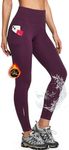 Ewedoos Womens Fleece Lined Leggings Water-Resistant Thermal Winter Fleece Leggings for Women with Pockets Ski Hiking Dark Purple