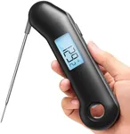 ProfessionaI Meat Thermometer Digital, 3X Faster 0.5 Sec Instant Read, NIST Certified Accuracy ±0.5°F, 100% Waterproof, Auto-Rotating Bright Display, for Candy/Grill/BBQ, Black & Gray