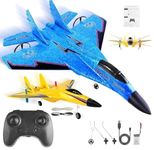 Amitasha Remote Control Airplane for Kids, RC Glider Plane with Light Foam Aeroplane Fighter Jet for Kids Adults 6-16, 360° Flip, Stunt Roll, Drones Airplane Toy Gift for Kids Boy