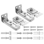 Bifold Door Hardware Set, 2 Pack Closet Door Hardware Replacement Contains Top and Bottom Pivots, Brackets and Guide Wheel, Folding Door Hardware for 1" to 1-3/8" Thick Doors, Accordion Door etc