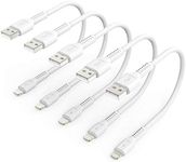 1ft iPhone Charge Cable Short, 5Pack USB to Lightning Cord for Fast Charging Stations 1 Foot Compatible with Apple iPhone 12 11 Pro Max Xs 8 7 6 5 Plus, iPad Air/Mini