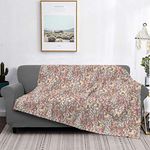 Unoopler Monarch Butterfly Floral Elements and Spring Flowers Ultra-Soft Micro Fleece Blanket for Adults Full Size 50x40