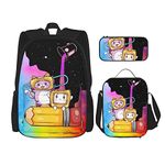 Cartoon Bags Game Backpack Trip Bag Lunch Box Pencil case for Teen (Backpack,Lunch Box Pencil case 3 in 1)