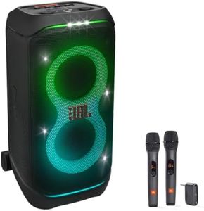 JBL PartyBox Stage 320 Portable Party Speaker with Wireless Two Microphone System (Black)