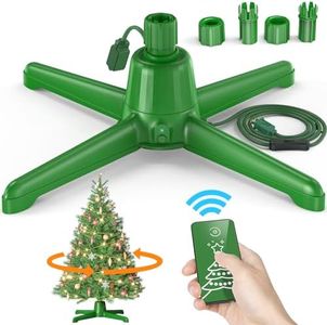 [2024 Upgrade] Rotating Christmas Tree Stand with Remote Control, Stable 360 Revolving Tree Base Stand, Up to 𝟕.𝟓𝐟𝐭 𝟗𝟎𝐥𝐛. Adjustable Christmas Tree Holder for Xmas Tree, Artificial Tree