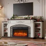 80" Electric Fireplace with Mantel,