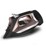 Rowenta, Iron, Access Stainless Steel Soleplate Steam Iron with Retractable Cord, Powerful Steam Diffusion, Auto-Off, Anti-Drip, 1725 Watts, Ironing, Black Clothes Iron, DW2459