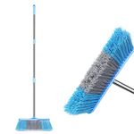 Floor Brush Kitchen Broom 15.75inches Wide Heavy Duty Floor Sweeper 52.2 inches Long Handle Dust Dirt Sweeping for Indoor Outdoor Commercial Warehouse Home Kitchen Patio Garden Garage