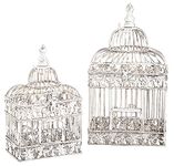 Deco 79 82676 2-Piece Metal Square Bird Cage Set