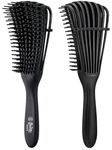 Beauté Secrets Detangler Hair Comb Brush for Adults and Kids Wet & Dry Hair, Removes Knots and Tangles Pain Free (Black)