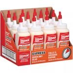 Lepage Express Quick Dry Wood Glue - High Strength Wood Adhesive for Furniture, Woodworking, Crafts, & Repairs - 400 ml, 12 Pack