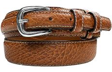 Western Ranger Genuine Leather Bison Belt Strap for Men (Tan, 36)