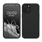 kwmobile Case for iPhone 14 Case - Slim Soft TPU Silicone Cover - Works with Wireless Charging - Black Matte