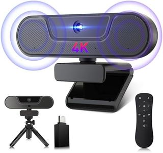 VIZOLINK V20 UHD 4K Webcam PC con Microfono e Altoparlante, Autofocus, Telecomando, 3xZoom, 112° View, Correzione Luminosità, Microfono Riduzione Rumore, per Conferenze, Videochiamata, Live Streaming