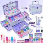 Kids Makeup Sets for Girls - Safe and Washable Girls Make Up Set, Real Make Up Set for Girls Teenage Girls, Kids Make Up Toys for Girls, Birthday for 4 5 6 7 8 9 Year Old Girls