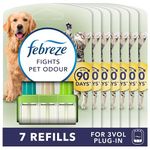 Febreze 3Volution Plug In Air Freshener Refill, 20ML X 7, Pet Odour Eliminator, Leaves A Fresh Scent