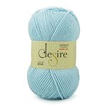 Ganga Acrowools Acrylic Desire Hand Knitting And Crochet Yarn. Pack Of 1 Ball - 100Gms. Shade No - Dsr008, Sky Blue