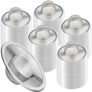 Heavy Duty Stainless Steel Slop Basket Filter Trap Mesh Metal Sink Strainer Perfect for Kitchen Sink/Bathroom Bathtub Wash Basin Floor Drain Balcony Drain Hole Utility (2.75" 100pcs)