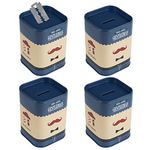 4 Pack Razor Blade Disposal Container for Safety Razor Blade, Detachable Safe Blade Bank for Used Leaf Razor, Large Capacity Razor Iron Disposal Case (Blue)