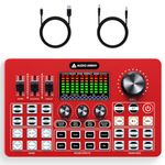 Audio Array AI-10 Professional Live Soundcard Mixer with Bluetooth | 3 Condenser Mic Inputs, 2 mobilephones & PC/Mac Outputs | +48V phantom power, 4 Voice Modes, Denoise, built-in FX | Gaming, Karaoke