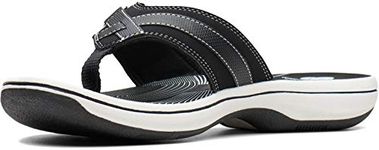 Clarks Women's Breeze Sea Flip Flops, Black, 9 M US