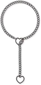 ADEMISHIA Heart O-ring Slip Chain Necklace For Women, Handmade Punk Gothic Cuban Necklace Jewelry Adjustable Lariat Y-Necklace