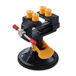 Yakamoz Universal Mini Suction Vise Clamp 360 Degrees Drill Press Vise Table Bench Vice with Suction Base for DIY Hobby Jewelry Watch Repairing Nuclear Sculpture Craft