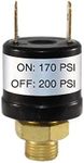 CompStudio 170-200 PSI Air Compressor Pressure Control Switch Valve Horn 1/8'' 12V/24V