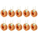 sourcing map 10Pcs Vertical Toroid Magnetic Inductor Monolayer Wire Wind Wound 100uH 3A Inductance Coil