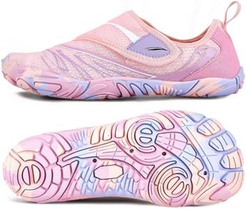 AoSiFu Water Shoes for Kids Boys Girls Aqua Socks Barefoot Beach Sports Swim Pool Quick Dry Lightweight (Little Kid/Big Kid), Pink, 4.5 Big Kid