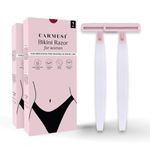 Carmesi Bikini Razor for Women | For Irritation-Free Shaving of Bikini Line | Japanese Nano-Precision Blade & Safety Comb | No Cuts | Safe & Hygienic | Pack of 2