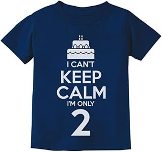 Tstars 2nd Birthday Shirt Girl Two 2 Year Old Boy Birthday Gift Second Birthday Shirt 3T Navy