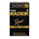 Trojan Magnum Raw Condoms, Canada's Thinnest Magnum Condom, Large Thin Condoms, 8 Count, New