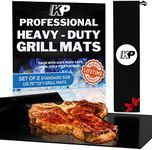 KITCHEN PERFECTION 2 BBQ Grill Mats for Outdoor Grill - Heavy Duty Grilling Mats Reusable Grill Sheets For Gas Grill Extreme Heat Resistant 600 F - Nonstick & Easy to Clean |Superior Set +3 Bonuses