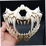 Halloween Skeleton Mask, Scary Werewolf Half Skull Mask, Half Face Teeth Skull Party Cosplay Mask for Halloween