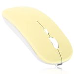 2.4GHz & Bluetooth Mouse, Rechargeable Wireless Mouse for Samsung Galaxy Tab S7 FE Bluetooth Wireless Mouse for Laptop/PC/Mac/iPad pro/Computer/Tablet/Android Banana Yellow