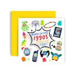 Huxters Born in 1990's 30th Birthday Card Nostalgia for Him Men and Birthday Card for Her Friend Women Female Mum Dad Geek Brother Sister Card 90's Child- (1990's)