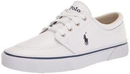 POLO RALPH LAUREN Mens Faxon Low, White/Navy Pp, 9.5