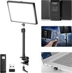 NEEWER GL25B Key Light Streaming, LED Panel Light 2.4G PC/Mac App Control 25W 1400lm 2900K-7000K CRI98+ Soft & Extremely Quiet Webcam Video Light with Table Stand RT100 Remote Control & USB