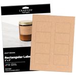 2x3 inch Rectangle Stickers Kraft Labels Printable Paper Brown Color, 200 Labels, 25 Sheets, for Inkjet and Laser Printer, Vinyl Sheets Packaging Address Mail Business Craftiff