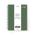 RETTACY A6 Notebook, Notepad, Small Pocket Notebook with 160 Pages for Writing,100gsm Premium Acid-Free Paper, Retro PVC Cover, for Men Work Office School, 9.4 x 14.5cm - Dark green