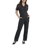 Dickies Women's Short Sleeve Flex Coverall Pants, Black, Large