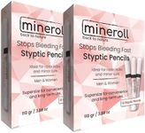Mineroll Styptic Pencils Shave Accessories (2 Pack, 24 Pencils) Stops Bleeding Fast for Shaving Nicks, Razor Cuts for Men & Women - Sanitary and Great for Barbers or Personal