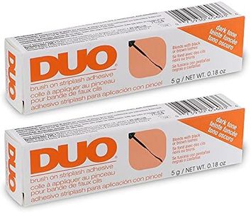 DUO Brush On Eyelash Glue - Dark Tone Strip Lash Adhesive with Precision Brush Applicator for Strip Lashes & False Eyelashes, 0.18 oz, 2 Pack