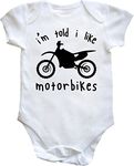 Hippowarehouse I'm Told I Like Motorbikes baby vest bodysuit (short sleeve) boys girls