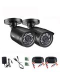 ZOSI 2 Pack 1080P Security Camera Outdoor with 80ft Night Vision, IP66 Weatherproof, Motion Detection, CCTV Surveillance Bullet Cameras Only Support TVI DVR,1080p 2 Tvi Bullet Camera -Black