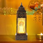 iLitLuk LED Swirling Glitter Musical Lantern Big Ben with Angel Snow Globe Water Spinner Lantern with 6 Hour Timer USB and Battery(excl.) Operated 8 Carols Hand-painted 3D Figure 11.5" Tall Home Decor