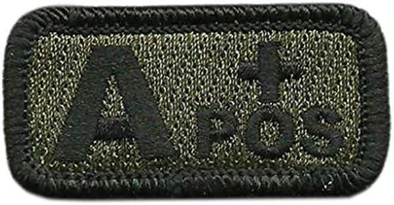 Gadsden and Culpeper Tactical Blood Type Patches - Type A Positive - 2"x1" (Olive Drab)